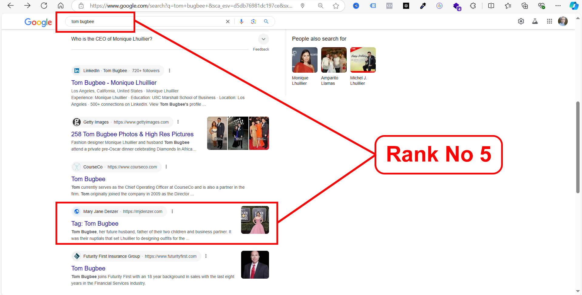 Keyword Research Achievement: Google Search Rank #5