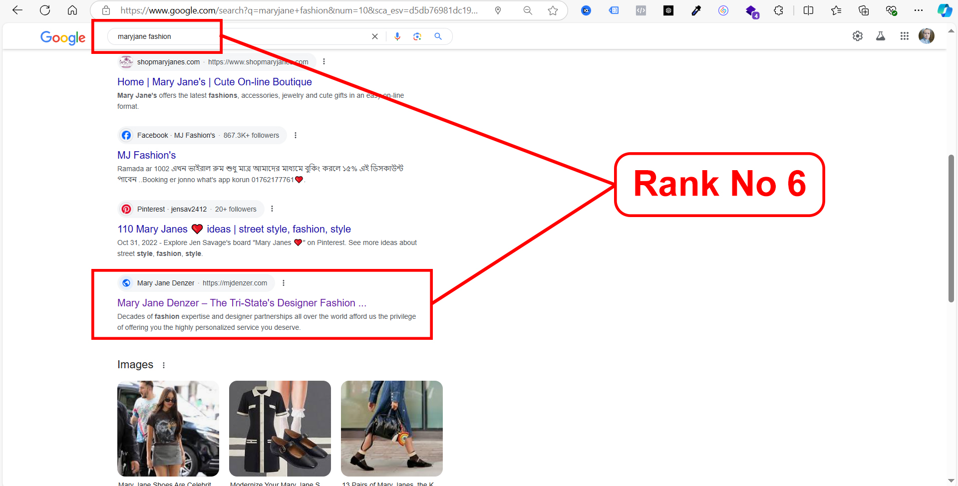 Keyword Research Achievement: Google Search Rank #6